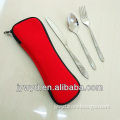 stainless steel travel cutlery set in pouch